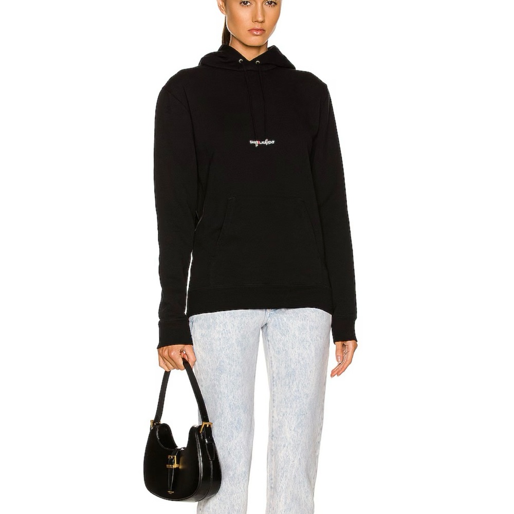 Saint Laurent Logo Hoodie – Black - Picture 8 of 12